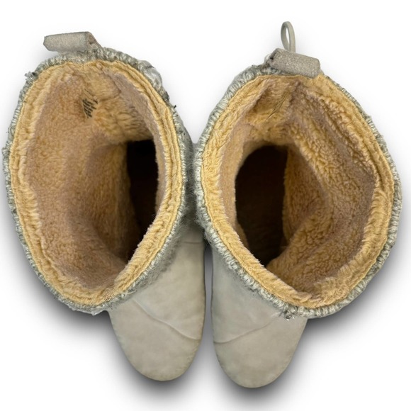 TOMS Nepal Womens Suede Boots Cable Knit Shaft Faux Shearling Lining Gray Size 7 - Picture 7 of 9